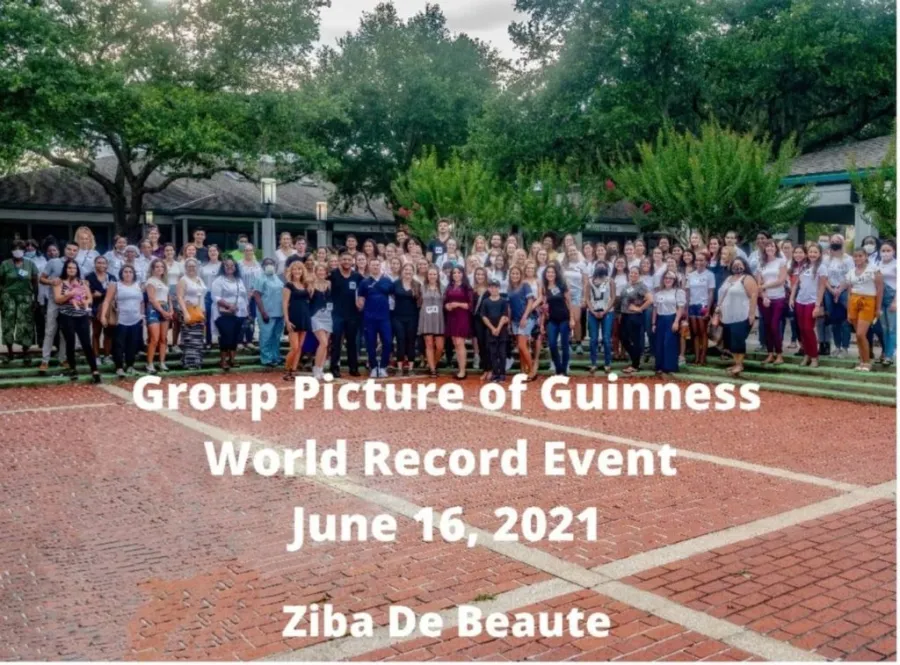 Group picture from Ziba's Guinness World Record event, June 16, 2021